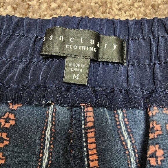 Anthropologie Sanctuary Wide Leg Navy Printed Palazzo Pants Medium - Picture 5 of 7